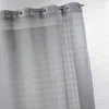 Image de Home Maison - Voilage Fantaisie à Fines Rayures - 100% Polyester - Tamisant et Décoratif pour Salon, Chambre - Ø 4 cm Oeillets Ronds Argent - 290 x 240 cm - Gris Clair