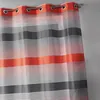 Image de Homemaison - Voilage en Organza à Rayures Horizontales Bicolores - Polyester - Rideaux Transparent Fenêtre Salon Chambre - Oeillets Ø4 cm - Prêt à Poser - 140 x 240 cm - Orange
