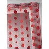 Image de Home Maison - Voilage Maille Effet Éponge et Filet - Polyester à Motifs - 8  illets Ø 4 cm Prêt-à-Poser - Tamisant Transparent pour Fenêtre Salon Chambre - 140 x 260 cm - Rouge