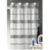 Image de Homemaison - Voilage en Jacquard Fils Coupés - Polyester - 8  illets Ronds Argentés Ø 4 cm - Prêt-à-Poser - Transparent Tamisant - Salon Chambre Cuisine - 140 x 240 cm - Gris Clair
