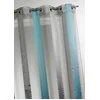 Image de Home Maison - Voilage Bicolore à Rayures Verticales - Polyester Organza - 8  illets Ronds Argentés Ø 4 cm - Prêt-à-Poser - Transparent Tamisant - Salon Chambre Cuisine - 140 x 260 cm - Argent
