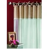 Image de Home Maison - Rideau en Voile de Coton avec Parement Imprimé - 90% Coton, 10% Lin - Transparent Tamisant - Nouettes Assorties - Fenêtre Salon Chambre Cuisine - 135 x 260 cm - Ivoire