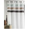 Image de Homemaison - Voilage en Étamine Fantaisie à Rayures Horizontales - Polyester - 8  illets Ø 4 cm - Rideaux Tamisants pour Salon, Chambre, Cuisine - 140 x 260 cm - Prune