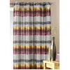 Image de Homemaison - Rideau Ethnique en Jacquard à Rayures Horizontales - Polyester et Lin - 8  illets Ø 4 cm - Occultant pour Chambre, Salon - 140 x 260 cm - Bordeaux