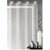 Image de Home Maison - Voilage Uni avec Fils en Lurex - Polyester - Transparent et Décoratif pour Salon et Chambre - Prêt à Poser avec  illets - 140 x 260 cm - Argent