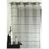 Image de Home Maison - Voilage Fantaisie en Étamine à Rayures Horizontales - Polyester - Transparent et Tamisant pour Salon - Prêt à Poser avec  illets - 140 x 240 cm - Taupe