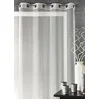 Image de Home Maison - Voilage en Organza Fantaisie Uni - 100% Polyester - Prêt-à-Poser avec 8  illets Ronds Argentés - Idéal pour Salon Fenêtre - 140 x 240 cm - Gris Clair