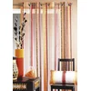 Image de HomeMaison HM69222986 Voilage en Organza Jacquard à Rayures Verticales Prune 140 x 260 cm