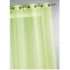 Image de Home Maison - Voilage Tissé et Fileté - Polyester - Rayures Fines - 8  illets Ronds Argentés Ø 4 cm - Installation Facile - Prêt-à-Poser - 300 x 240 cm - Vert Clair