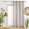 Image de Homemaison - Voilage Uni en Étamine - Polyester et Lin - Sobre et Élégant - Protection Légère -  illets Ronds Canon de Fusil - Prêt-à-Poser - Salon, Chambre - 140 x 240 cm - Gris Clair