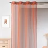 Image de Home Maison - Voilage Uni en Maille Filet - Polyester - Transparent Tamisant - Prêt à Poser avec Oeillets - Salon, Chambre, Cuisine - 140 x 260 cm - Orange