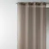 Image de Home Maison - Voilage en Étamine Unie et Fils Lurex - Polyester - Léger et Tamisant - 8  illets Ronds Argentés - Prêt-à-Poser - Salon, Chambre - 140 x 240 cm - Taupe