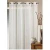 Image de Homemaison - Voilage Étamine à Fines Rayures Verticales - 100% Polyester - Tamisant, Transparent - Salon, Chambre, Cuisine - 8  illets Ø4 cm - Prêt-à-Poser - 140 x 260 cm - Gris Clair