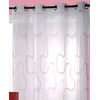 Image de HomeMaison 88674-3 Panneau Voilage Fantaisie Tissé Brodée en Zig Zag Polyester Framboise 0,2 x 140 x 240 cm