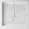 Image de Home Maison - Paire de Petits Voilages à Remonter en Étamine Imprimée - Polyester - Motifs Imprimés - Prêt-à-Poser avec Ourlet Passe Tringle - Adapté Fenêtres - 45 x 160 cm - Blanc
