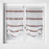 Image de Homemaison - Paire de Petits Voilages à Remonter en Étamine à Rayures Horizontales - Polyester - Motifs Rayures - Prêt-à-Poser avec Ourlet Passe Tringle - Adapté Fenêtres - 60 x 160 cm - Rouge