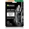 Image de Garnier Textil Masks AHA+BHA Charcoal masque hydratant en tissu au charbon actif 28 g