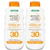 Image de Garnier Ambre Solaire Hydra Protect+ Lait Solaire 24h SPF 30 Protection UVA et UVB avec Vitamine C 175 ml (Lot de 2)