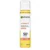 Image de Garnier - Brume Anti-UV Booster d'Éclat - SPF 50+ - Fini Invisible - Protège, Prévient les Taches & Booste l'Éclat - Soin Visage Enrichi en Vitamine C - Tous Types de Peau - 75 ml