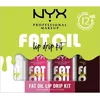 Image de NYX Professional Makeup, Coffret de 4 Huiles à Lèvres Teintées Hydratantes, Formule Vegan, Applicateur Extra-Large, Teintes : My Main (O1) + Missed Call (02) + Newsfeed (05) + Status Update (08)