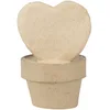 Image de Décopatch HD079C - Un support en papier mâché brun 8,5x7x12 cm, Mini plante coeur