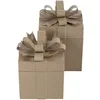 Image de Décopatch BT080C - Un Lot de 2 supports en papier brun mâché , Boites cadeaux carrées (21x21x27cm et 23x23x32 cm)