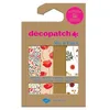 Image de Décopatch DP032C -Une Pochette de 4 Feuilles Décopatch - Dimensions : 30 x 40 cm - Papiers imprimé, Or & rouge - Mix & Patch - A partir de 5 ans, DIY, création, rénovation, activité créative