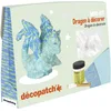 Image de Décopatch KIT035C - Un Mini-kit comprenant un animal pulpé peint en blanc - 2 feuilles Décopatch - 1 pinceau - 1 pot de vernis colle, DRAGON