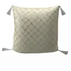 Image de Soleil d'ocre, Coussin Festif en Pur Coton 40x40 cm Celeste Argent