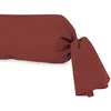 Image de Soleil d'ocre, Taie de traversin, Coton 57 Fils, Brique, 45x185 cm