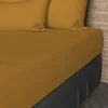Image de Soleil d'ocre, Drap Housse, Coton 57 Fils, Moutarde, 200x200 cm