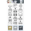 Image de Aladine - Kit 9 Tampons & 3 Encreurs - Étiquettes Cadeaux - Noël Anniversaire - Pour Personnaliser vos Étiquettes à Offrir - Noir, Doré, Argenté - 03628