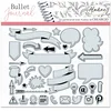 Image de Aladine - Stampo Bullet Clear BANNIÈRES & ICÔNES - Planche de Tampons en Mousse, Empreinte Silicone - Idéal pour Bullet Journal, Scrapbooking, Carnets - Loisirs Créatifs DIY