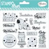 Image de Aladine - Stampo Clear Bébé - 15 Tampons Transparents pour Scrapbooking, Carterie, Loisirs Créatifs   Invitation, Parrain, Marraine, Annonce, Faire-Part Baptême, Baby Shower, Anniversaire - 04240