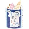 Image de Aladine - Stampo Textile Navy - Kit de 13 Tampons pour Tissu - Encreur Inclus - Fixation au Fer à Repasser - Lavable en Machine - Motifs Poissons, Phare, Ancre