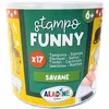Image de Aladine - 17 Tampons Animaux de la Savane avec Encreur - Tampons Enfant dès 6 ans - Stampo Funny - Encre Lavable - Activité Enfant Dessin Garçon Fille - Idée Cadeau - 85175