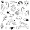 Image de Aladine - 19 Tampons Licorne avec Encreur Noir - Tampons Enfant 6 ans et + - Stampo Funny - Encre Lavable - Activité Manuelle Dessin - Cheval, Arc-en-Ciel, Etoiles - Idée Cadeau Fille Garçon - 85180