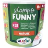 Image de Aladine - 21 Tampons Nature avec Encreur Noir - Tampons Enfant 6 ans et + - Stampo Funny - Encre Lavable - Activité Manuelle Dessin - Fleurs, Animaux, Chat, Lapin - Cadeau Garçon Fille - 85182