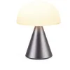 Image de Lexon MINA L Lampe Champignon LED sans fil rechargeable, lampe à poser avec 9 couleurs de lumière avec variateur d'intensité, tactile et rechargeable, jusqu'à 24h d'autonomie - Gris Métallique