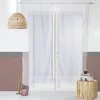 Image de Paire de Vitrage Blanc, 90x160cm, Voilage Passe Tringle, Finition Droite, 100% Polyester Sablé, Collection Sablé, Enjoy Home
