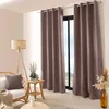 Image de ED ENJOY HOME Rideau Obscurcissant Fileté avec  illets, 135x240cm, Marron Vison, 100% Polyester, Collection Floppy