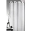 Image de Home Maison - Voilage Tissé à Rayures - Polyester - Motif Rayures Verticales - Prêt-à-Poser avec 8 Oeillets Ronds Métal Gris - pour Salon, Chambre, Cuisine, Fenêtre - 140 x 240 cm - Couleur Blanc