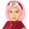 Image de Chaks - Perruque Sakura Haruno pour femme, accessoire officiel du costume Naruto, coupe au carré rose, cosplay anime, carnaval et Comic Con