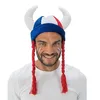 Image de Chaks - Casque avec cornes et tresses, accessoire supporter Coupe du monde