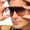 Image de Chaks - Lunettes de soleil homme, rappeur, monture dorée, grand verre teinté, festival, carnaval, accessoire JGA