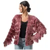 Image de Chaks - Veste pour femme avec franges scintillantes, argent, or, rose, veste disco des années 90, festival, carnaval, fête, rave