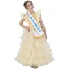 Image de Chaks - Ensemble Miss France pour filles, costume officiel avec robe, diadème et écharpe, tenue pour le carnaval et les événements