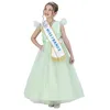 Image de Chaks - Ensemble Miss France pour filles, costume officiel avec robe, diadème et écharpe, tenue pour le carnaval et les événements