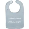Image de Bavoir "50% papa 50% maman" Bleu Grisé