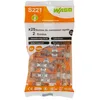 Image de WAGO - Sachet de 25 Bornes 2 Entrées en Ligne S221 | Connecteur transparent 32A à levier, pour fils rigides et souples de 0,2 à 4 mm², installation sans outil, 1 point test.
